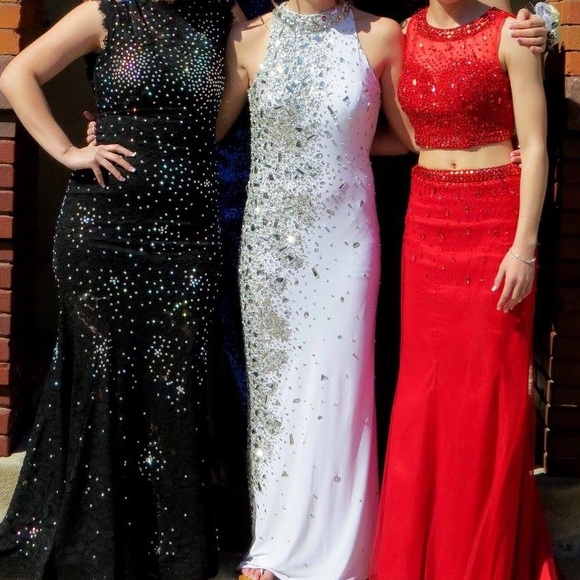 White Mori Lee by Madeline Gardener Prom Dress - Picture 2 of 5